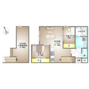 2LDK 間取り図