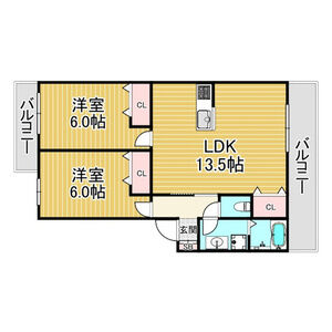 2LDK 間取り図