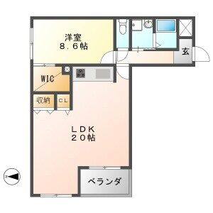 1LDK 間取り図