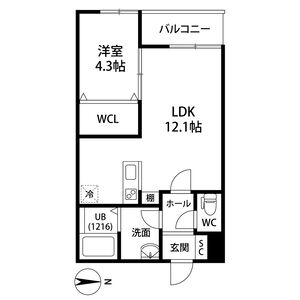 1LDK 間取り図
