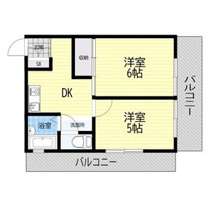 2DK 間取り図