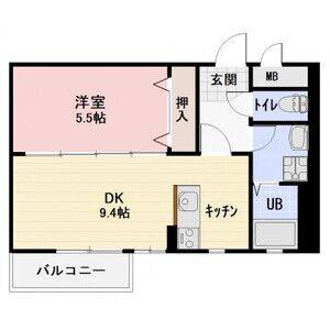 1DK 間取り図