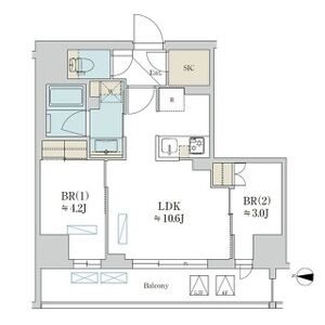 2LDK 間取り図