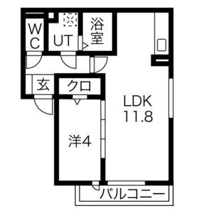 1LDK 間取り図