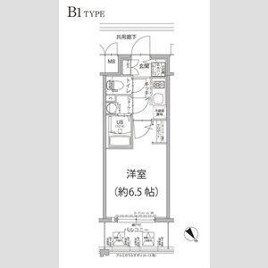 1K 間取り図