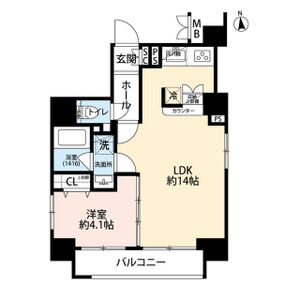 1LDK 間取り図