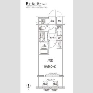 1K 間取り図