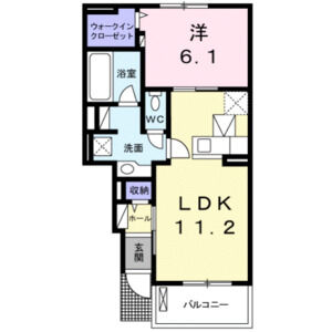 1LDK 間取り図