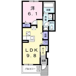 1LDK 間取り図
