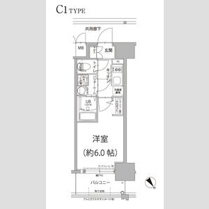 1K 間取り図
