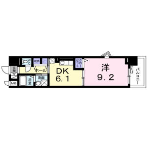 1DK 間取り図