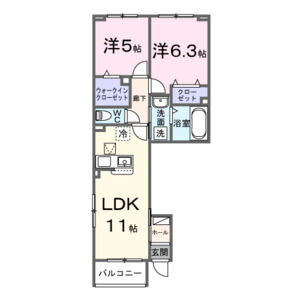 2LDK 間取り図