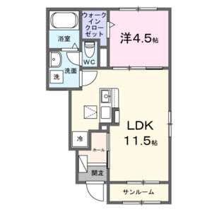 1LDK 間取り図
