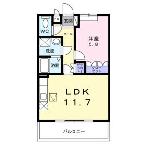 1LDK 間取り図