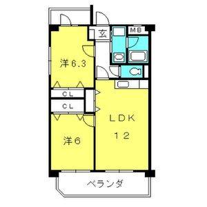 2LDK 間取り図