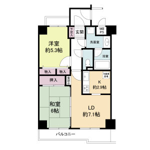 2LDK 間取り図