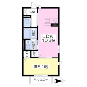 1LDK 間取り図