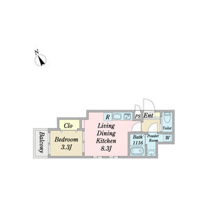 1LDK 間取り図