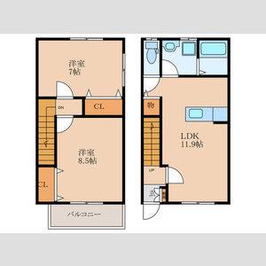 2LDK 間取り図