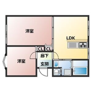 2LDK 間取り図