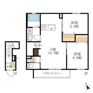 2LDK 間取り図
