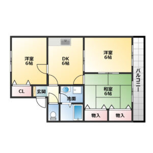 3DK 間取り図