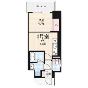 1DK 間取り図
