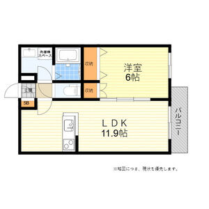 1LDK 間取り図