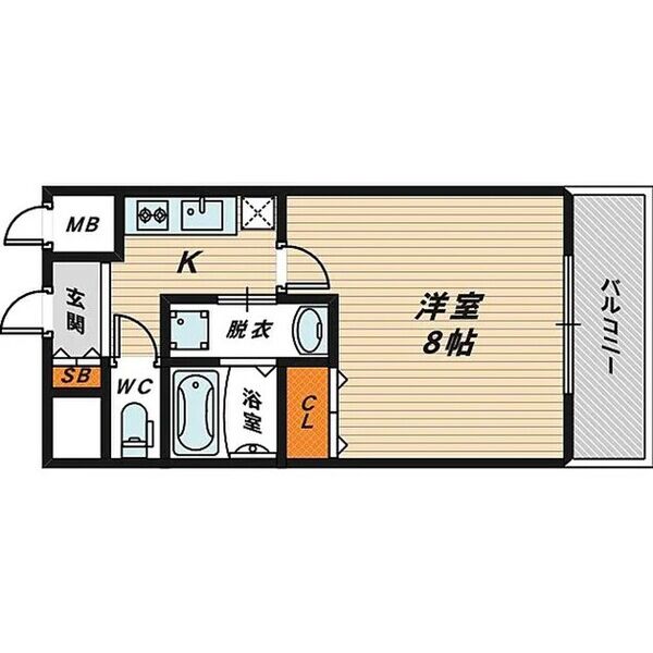 1K 間取り図