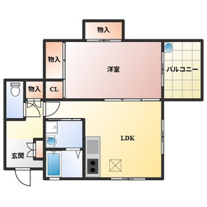 1LDK 間取り図