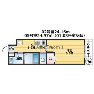 1K 間取り図