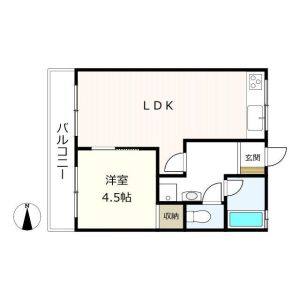 1LDK 間取り図