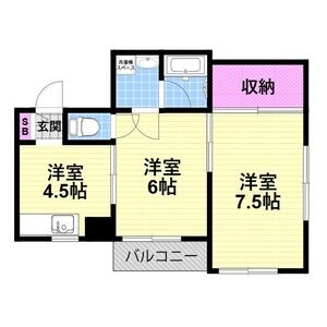 2DK 間取り図