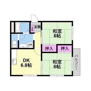 2DK 間取り図