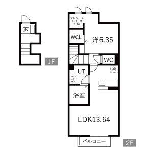 1LDK 間取り図