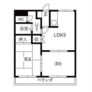 2DK 間取り図