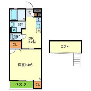 1DK 間取り図
