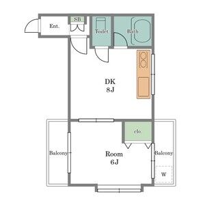 1DK 間取り図