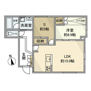 1LDK 間取り図