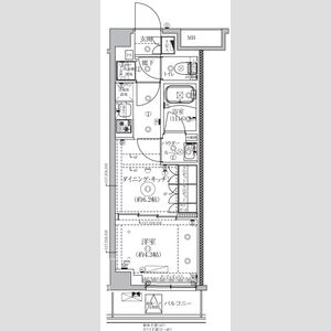 1DK 間取り図