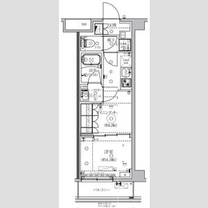 1DK 間取り図