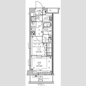 1DK 間取り図
