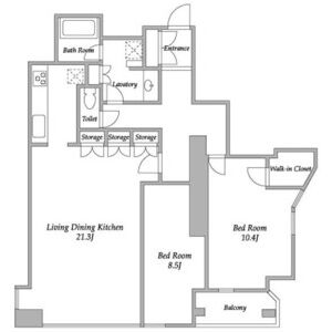 2LDK 間取り図