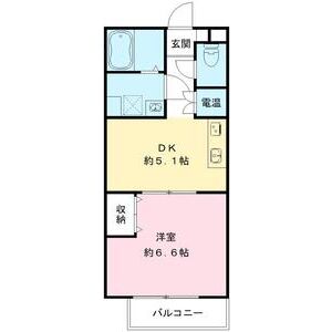1DK 間取り図
