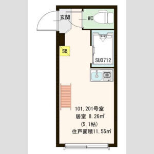 ワンルーム 間取り図