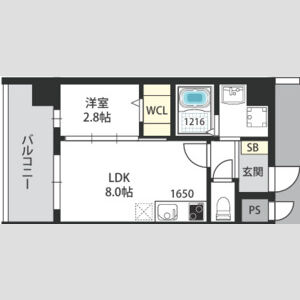 1LDK 間取り図