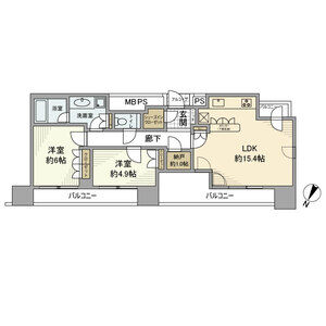2LDK 間取り図