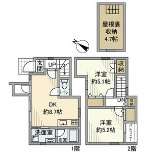 2DK 間取り図