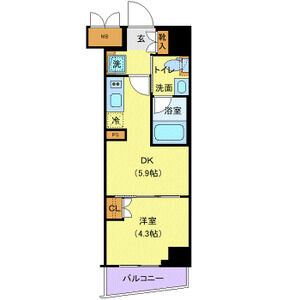 1DK 間取り図