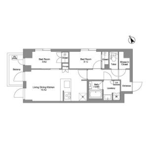 2LDK 間取り図